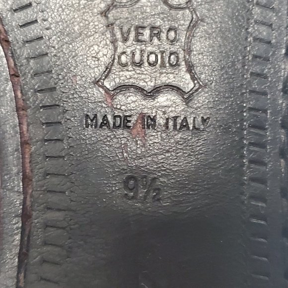 PETER HUBER Dress Shoes Mens 9.5 Black Leather Cap Toe Derby Vibram Sole Italy main image 7
